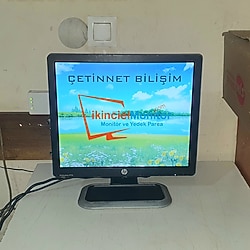 HP P17A 17 inç LED Kare Güvenlik Kamera Monitörü VGA Girişli 2. EL Monitör