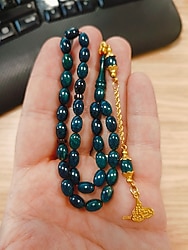 Sıfır ürün Salih Şirin Altın Püskül Sıkma Kehribar Tesbih