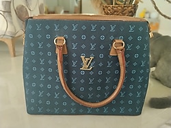 lv baskılı nubuk kadın kol çantası