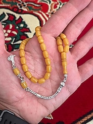 Gümüş Püsküllü Sıkma Kehribar