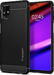 Sıfır Telefon Kılıfı Spigen Samsung Galaxy M31s Kılıf Rugged Armor Matte Black - ACS01459