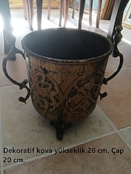 BAKIR İŞLEMELİ KOVA,1950-60 LI YILLAR BAKIR OLDUKÇA YAŞLI VE DEVASA KOVA