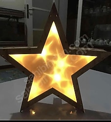 ahşap ledli yıldız dekor