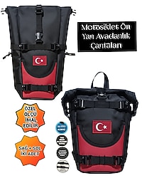 MOTOSİKLET ÖN YAN AVADANLIK ÇANTALARI KIRMIZILI