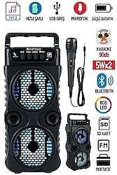 Mikrofonlu Bluetooth hoparlör Karaoke radyo ses bombası