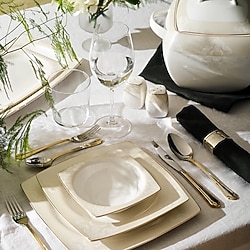 Emsan Emsan Sedef Fine Bone Kare 60 Parça 12 Kişilik Yemek Takımı