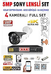 4 lü set 5 MP gece görüşü renkli warm Led HD izle
