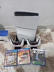 Sıfır PS5 Slim CD’li (CFI-2016) 1 TB + 2 Kol + Şarj Standı + 3 Oyun FATURASI VAR GARANTİLİ 2 YIL