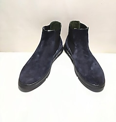 HAKİKİ DERİ CHELSEA BOT 44 LACİVERT ERKEK AYAKKABI YENİ