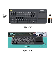 Logıtech K400 Plus Wıreless Touchpad Siyah 920-007149