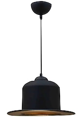 Kovboy Şapkası Tekli Sarkıt Metal Avize Siyah