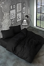 çift kişilik nevresim seti Siyah çarşaflı lastikli