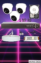 3 lü set iç mekan 5 MP gece görüşü renkli warm Led HD