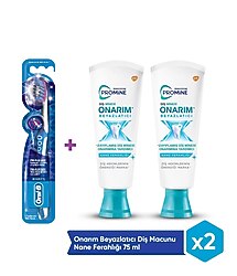 Sensodyne Promine Onarım Beyazlatıcı 75ml Diş Macunu x 2 ADET + Oral-B Pro Flex 3D White Luxe Medium Diş Fırçası