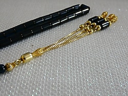 Diyarbakır KESME Altın Kaplama Gümüş Püsküllü Ateş Kehribar Tesbih