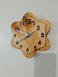 elip ahşap tasarım saat