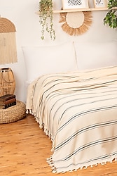 Doğal Pamuk Yumuşak Çift Kişilik Pike, Koltuk Örtüsü, Çok Amaçlı Örtü 200x320 Cm.