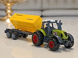 Claas Benzeri Traktör ve Yana Devirmeli Römork Takımı 1:87