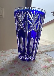 Paşabahçe Mavi Kristal Vazo