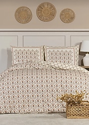 Elart Terra Nevresim Takımı Çift Kişilik %100 Pamuk Ranforce Lastikli Çarşaf (200x220 cm) Tarçın