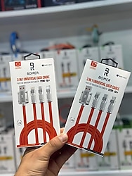 Bomer 3 in 1 120w hızlı şarj kablosu
