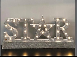 ledli star yazılı duvar dekoru