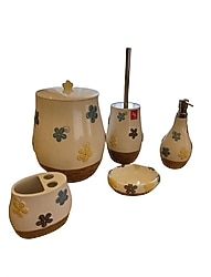 Çiçek Desenli Banyo Seti Prima Nova