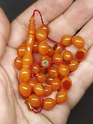 Sıfır ürün Eski Teker Malzemeden Sıkma Kehribar Tesbih