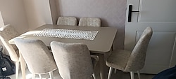 6 kişilik yemek masası takımı ve konsol