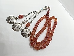 7*11 mm Ölçülerinde İsa Balkaya Atölye İşi İmame Üzeri Gömme İmzalı Özel Sürmeli Sıkma Kehribar Gümüş Kaplama İmitasyon