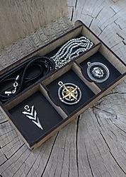 Bohem Tarzı Kolye Seti zincirli kutulu Unisex