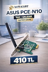 ASUS PCE-N10 PCI Express WiFi Kart (ANTEN DAHİL)
