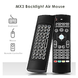 MX3 Ses ile Komut Özellikli Tuş Aydınlatmalı 2.4Ghz Kablosuz Klavye + Air Mouse Akıllı Uzaktan Kumanda