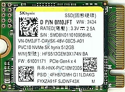 SK Hynix 512GB M.2 NVMe SSD Solid State Drive HFS512GEM3X174N