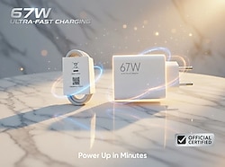 67W Beyaz Telefon Şarj Cihazı orijinal kablo+şarj cihazı