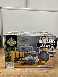 Taç Grand 11 Parça Gri Granit Tencere Seti