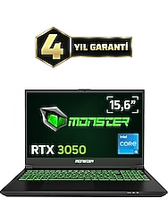 Monster Abra A5 V21.6.6 Intel Core i5-13420H 8 GB 500GB SSD RTX 3050 Freedos 15,6" 144 Hz Oyun Bilgisayarı