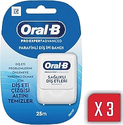 Oral-B Pro-Expert Advanced Parafinli Diş İpi Bandı 25m x 3 ADET