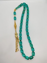 Altın Rengi Püskül Turkuaz Ateş Kehribar