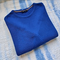 SAKS MAVİ KALIN KAZAK