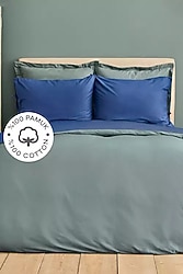 Karaca Home Basic Lacivert Petrol %100 Pamuk Çift Taraflı Çift Kişilik Nevresim Takımı