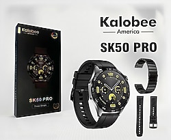 3 kordonlu amoled ekranlı akıllı saat kalobee sk50 pro