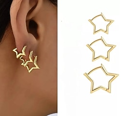 altın renk mini yıldızlı küpeler