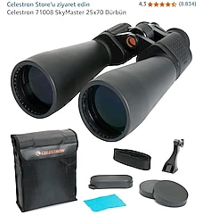 Celestron 71008 SkyMaster 25x70 Binoculars 25x70 Astronomi Dürbünü Sıf