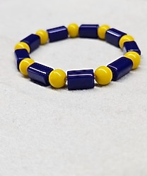 Lacivert ve Sarı Boncuklu doğalta