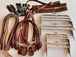 TOPTAN ÇANTA YAPIM MALZEMELERİ Hakiki Deri Çanta Sapı Burs Klips