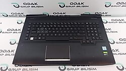 HP OMEN 15-CE, 15CE007NT (ÜST KASA+KLAVYE) 1 TUŞ EKSİK SİYAH-BEYAZ